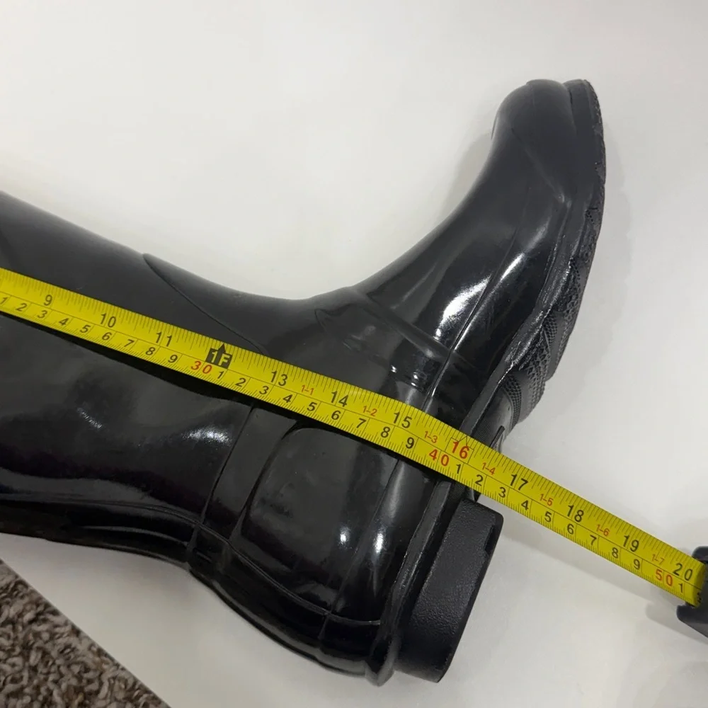 Hunter Boots Original Back Adjust Gloss tall black size Men’s 7 women’s 8.   .
